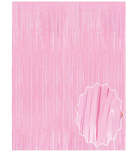 Soft Pembe Püsküllü Kapı Perdesi - Parti, Baby Shower, Cinsiyet Partisi 1x2 m (5343)