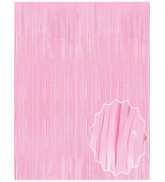 Soft Pembe Püsküllü Kapı Perdesi - Parti, Baby Shower, Cinsiyet Partisi 1x2 m (5343)