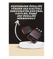 Mey İthalat® Dijital Göstergeli Powerbank Kablosuz Kulaklık ve 7 Kordonlu Yeni Nesil Akıllı Saat Dok