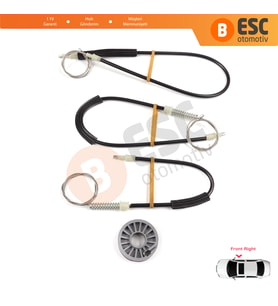 Mitsubishi Colt CZC Cabriolet RG 2006-2009 98031402 İçin Sağ Kapı Cam Kriko Tamir Seti