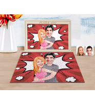 BK Gift Kişiye Özel Sevgililer Karikatürlü 1000 Parça Profesyonel Puzzle-86