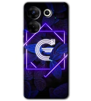 Tecno Camon 20 Pro 4G Kılıf HD Desen Baskılı Kılıf - Dark Neon Yaprak G Harfi