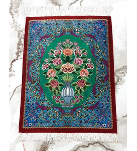 İpek halı El dokuması 40x60 El halısı %100 ipek Saf ipek