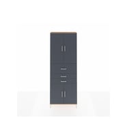 Arges Dolap 4 Raflı 3 Çekmeceli 4 Kapaklı 88x30x243 Çam-Antrasit