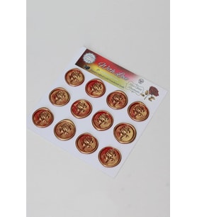 Mühürcüm Red Gold Rosebuds 12 Adet 3D Hazır Kendinden Yapışkanlı Sticker Mühür RM2105