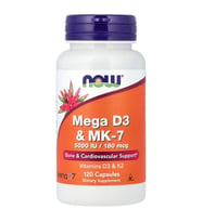 Mega D3 & MK-7 5000 IU / 180 mcg 120 Capsules