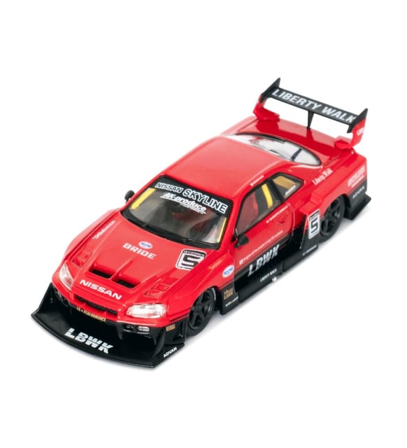ミニカー MINI GT  M3 Henna Red 43 Mini GT 843 Nissan LB-ER34 Super Silhouette SKYLINE Kırmızı/Siyah
