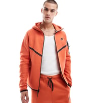 Nike Tech Fleece Full Zip Windrunner Hoodie Kapüşonlu Unisex Sweatshirt Turuncu