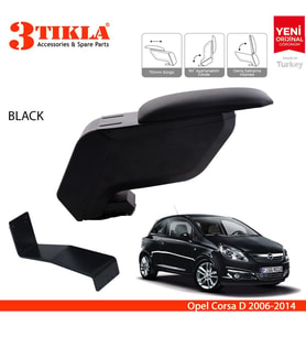 Opel Corsa D 2006-2014 Delmesiz Çelik Ayaklı Siyah Kolçak Kol Dayama