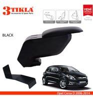 Opel Corsa D 2006-2014 Delmesiz Çelik Ayaklı Siyah Kolçak Kol Dayama