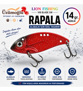 ÜZÜMOĞLU Lion Fishing Vib Blade SW Rapala 14gr 55mm Parlak Titreşimli Sahte Balık Yayın Turna Yemi