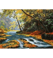 Dere Yatağı Sayılarla Boyama Seti(40x50 cm Tuval Şasesine Gerili)