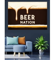Bira Köpüğü Beer Nation Dekoratif Kanvas - Mdf Ahşap Tablo