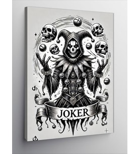 Kanvas Tablo Joker Ve Kafatası Deseni