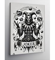 Kanvas Tablo Joker Ve Kafatası Deseni
