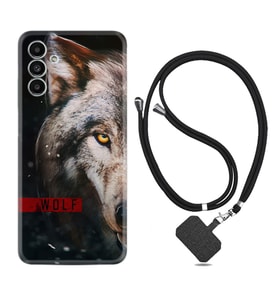 Samsung A23 A31 A32 A50 A51 A52 A53 A70 Kılıf Boyun Askılı Silikon Wolf Eyes 1758