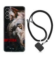 Samsung A23 A31 A32 A50 A51 A52 A53 A70 Kılıf Boyun Askılı Silikon Wolf Eyes 1758