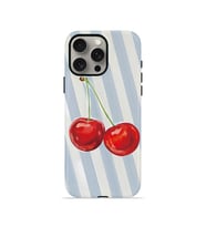 iPhone 15 Pro Vorian Çift Katmanlı Kılıf Cherry Blue Stripe