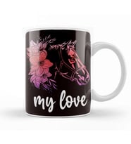Horses My Love Horse Fan Stable Horseshoe Saddle Dressage Kupa Bardak Porselen