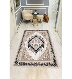 Klasik Desen Dijital Baskı Kaymaz Taban Halı H1101