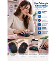 İnce Ergonomik Tasarım 2.4g Kablosuz Led Mouse