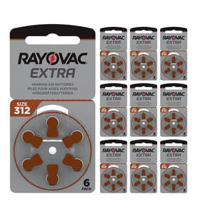 Rayovac Extra 312 Numara İşitme Cihazı Pili (10 Paket x 6 Adet = 60 Adet Pil)