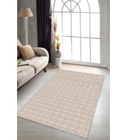 Bej Sade Desensiz Kaymaz Tabanlı Dekoratif Halı KRM056 - 100 x 160 cm