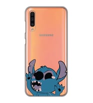 Samsung Galaxy A30S/A50/A50S Uyumlu Stitch Desenli Şeffaf Telefon Kılıfı