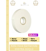 Süper Güçlü Uzun Ömürlü Kuvvetli Yapışkan Kolay Uygulanır İz Bırakmaz Çift Taraflı Köpük Bant 3 Adet