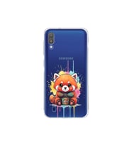Samsung Galaxy M10 ile Uyumlu Splash Tilki Tasarımlı Şeffaf Silikon Kılıf