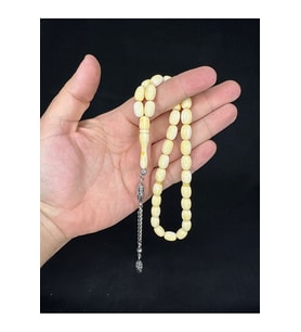 SEVGİLİYE ÖZEL HEDİYE BEYRUT DAMLA KEHRİBAR BEYAZ HAMUR KESME KESİM 11MMx8MM H-1674.