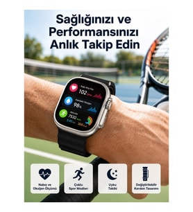 Mey İthalat® Akıllı Saat Çok Fonksiyonlu Unısex Sosyal Medya Girişli Bluetooth Bağlantılı