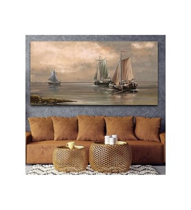 Yağlı Boya Görünümlü Manzara Kanvas Tablo 60 x 120 cm