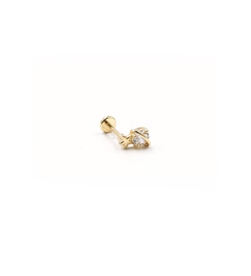 Galaksi Tasarımlı Zirkon Tragus Piercing – Gold  Anti Alerjik, Rengi Solmaz