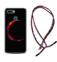 Oppo A5S A15 A16 A54 A55 A73 A74 Kılıf Boyun Asklı Rasta Silikon Red Moons 1747