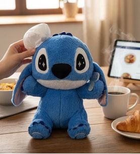 Mavi Aşçı Stitch Peluş Oyuncak - 35 Cm