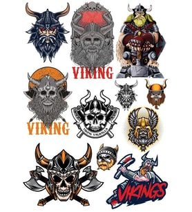 Kuru Kafa Vikings Sticker Set 11 Parça Telefon, Tablet, Defter, Laptop Sticker