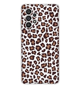 Samsung Galaxy A73 Uyumlu Leopar Desenli Şeffaf Telefon Kılıfı