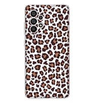 Samsung Galaxy A73 Uyumlu Leopar Desenli Şeffaf Telefon Kılıfı