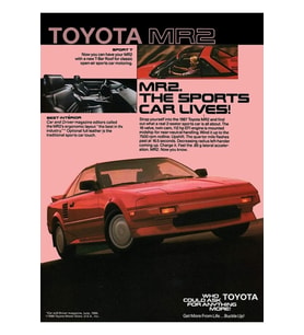 Toyota Mr2 Aw11 Tablo Ahşap Poster Dekoratif
