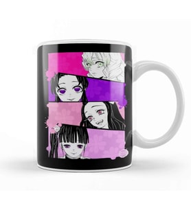 Demon Slayer Girls Poster Cuute Pink Kupa Bardak Porselen