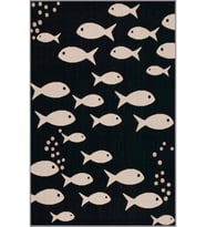 Eliana Home Baskılı, Yıkanabilir Kaymaz Taban Mutfak Halısı LNA2048 100x150 cm (Siyah)