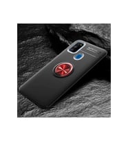 Samsung Galaxy M30S Uyumlu Kılıf Zore Ravel Silikon Kapak (Siyah-Kırmızı)