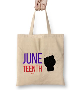 juneteenth DAY 2021 Bez Çanta Uzun Saplı