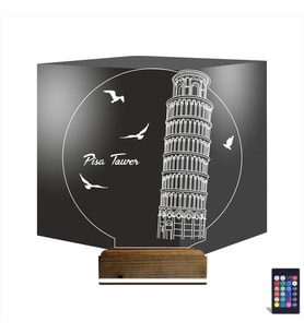 Luvivia Pisa Kulesi 3D Lamba - Masa Gece Lambası