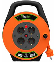 Makaralı Uzatma Kablosu, 4 Prizli, IP44, Dış Mekan Uzatma Kablosu, Termal Koruma, Güç Gösterge Işığı, 16A, 250V, Bahçe, Atölye, Şantiye Ev Kullanımı, Profesyonel Kalite (3x1,5 mm²/10 m) (Kapaksız)