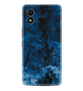 TCL 303 Kılıf Silikon Desen Özel Seri Blue Zigzag 1687