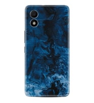 TCL 303 Kılıf Silikon Desen Özel Seri Blue Zigzag 1687