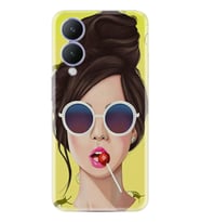 Vivo Y17S Kılıf Resimli Desenli Baskılı Silikon Lollipop Woman 1416
