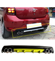 Dacia Sandero Sarı Difüzör Çiftli Yuvarlak Egzoz Görünümlü D Tip Difizör